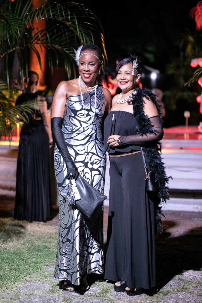 Two guests arriving at the gala