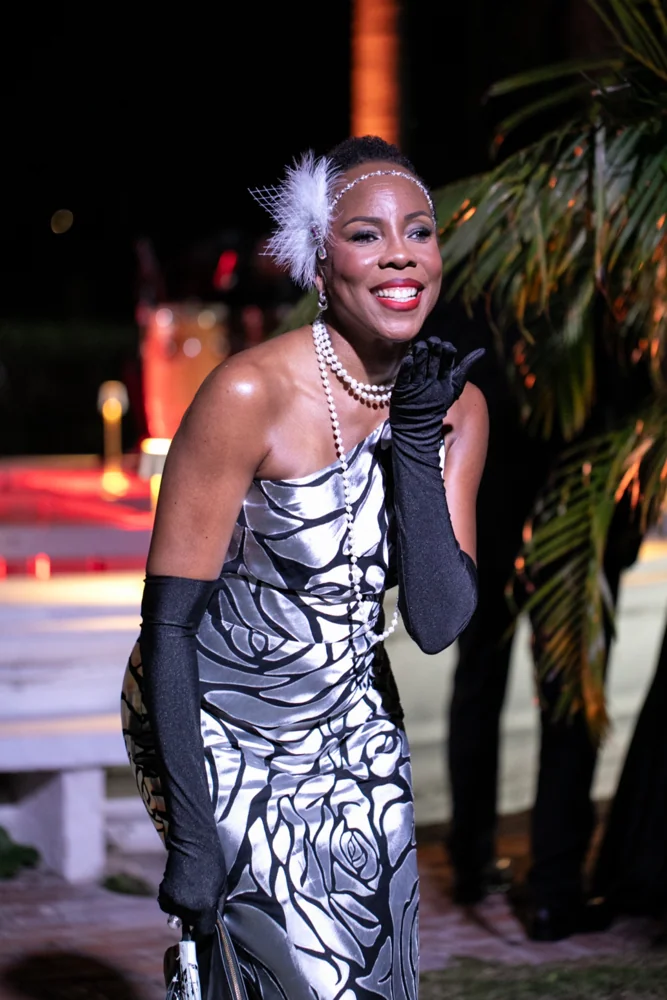 A guest arriving for the 2026 gala