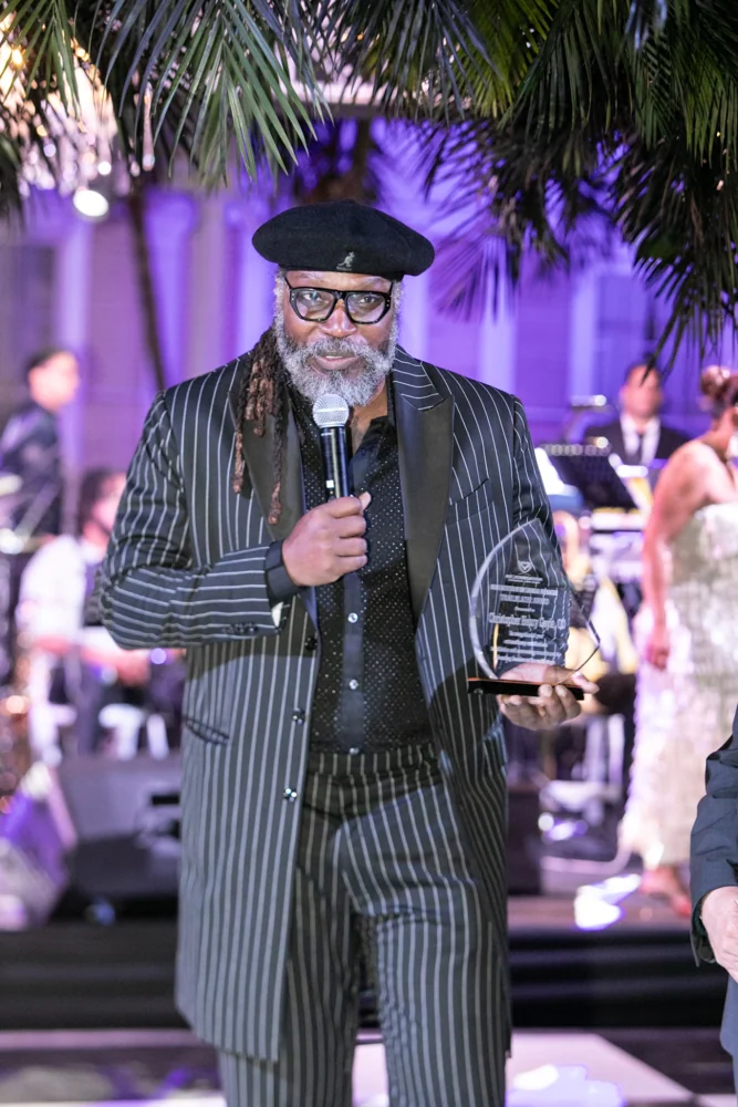 A speaker addressing the gala guests