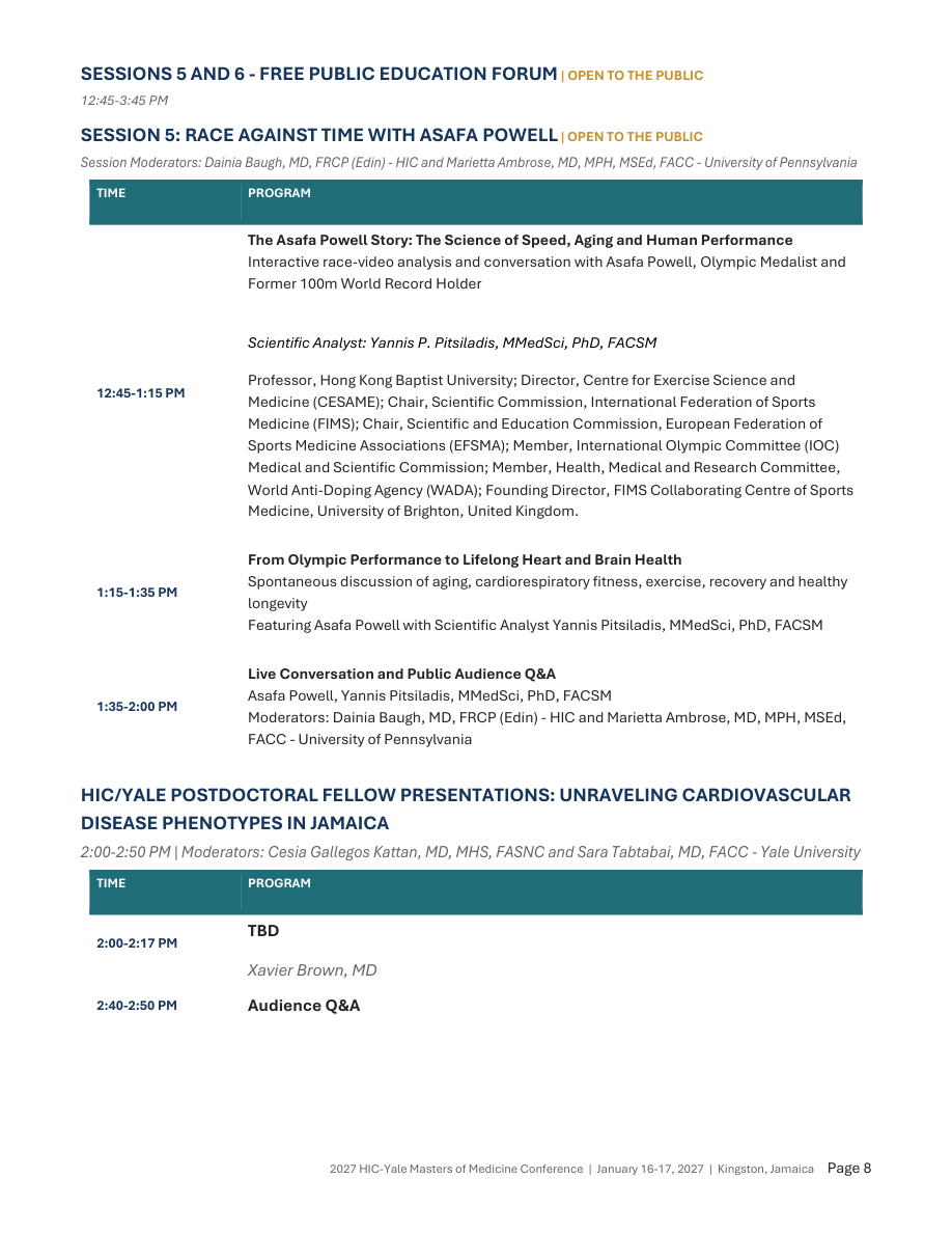Final scientific programme, page 8: Asafa & fellows